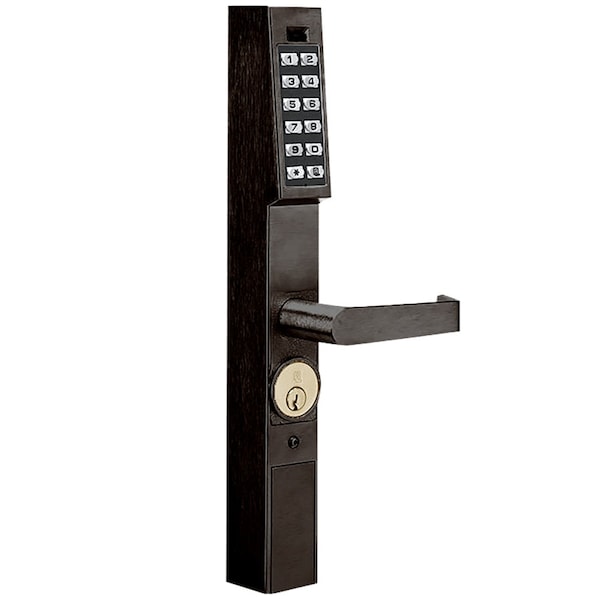 Pushbutton Aluminum Door Trim, 100 Users, Knob, Oil Rubbed Bronze